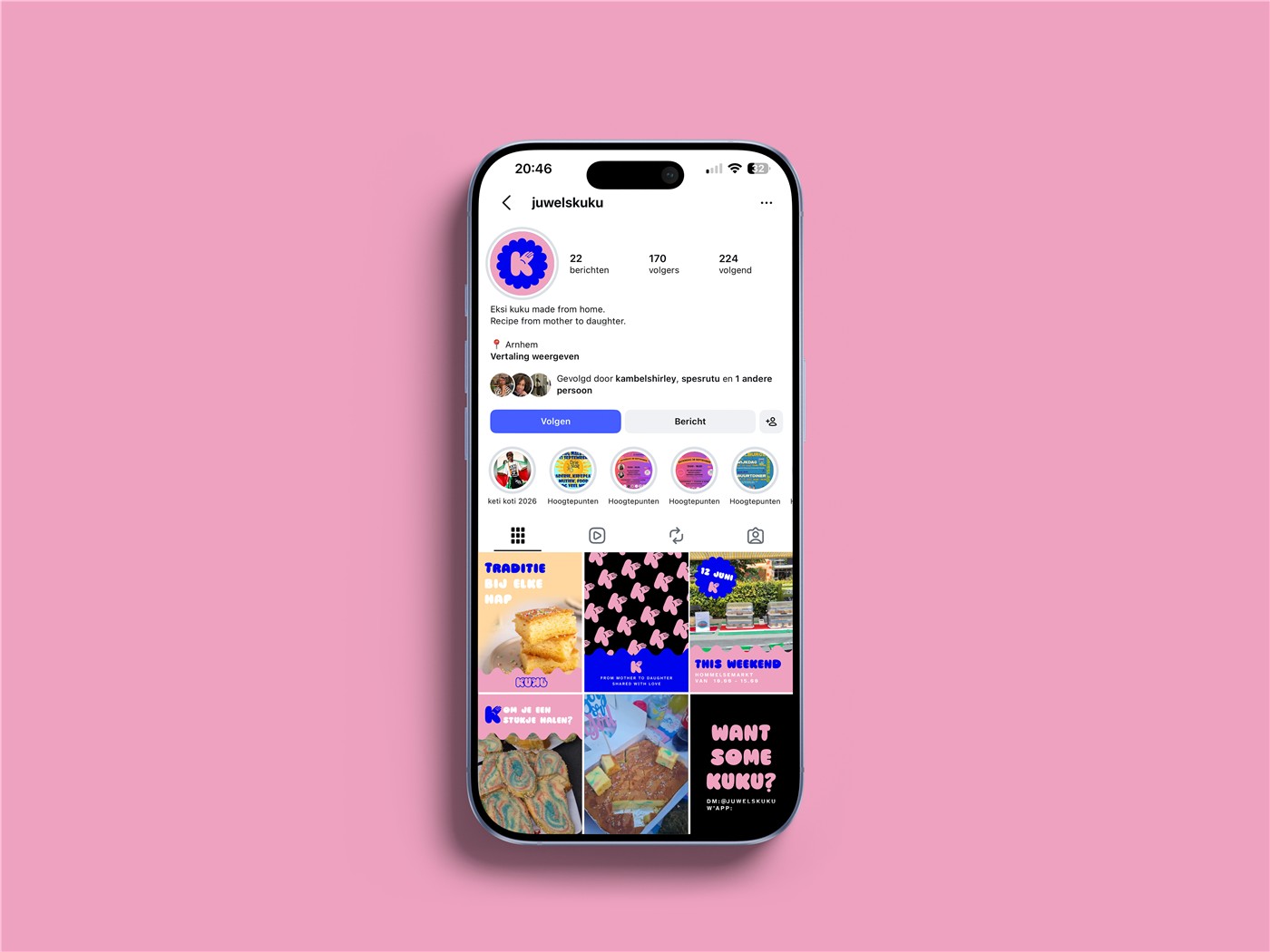 KUKU-profiel op een telefoon